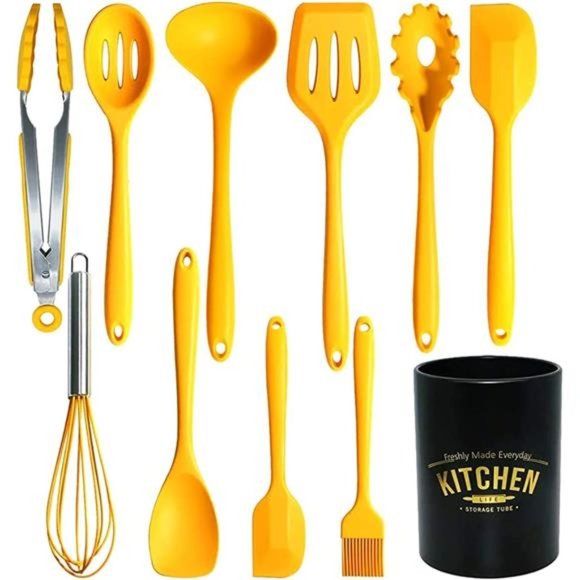 Kitchen Utensil Set 11-piece Non-stick Silicone Cookware, Suitable for Cooking - Picture 1 of 6